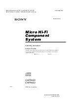 Предварительный просмотр 1 страницы Sony CMT-NE3 - Micro Hi Fi Component System Operating Instructions Manual