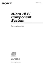 Preview for 1 page of Sony CMT-RB5 - Micro Hi Fi Component System Operating Instructions Manual