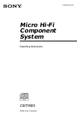 Предварительный просмотр 1 страницы Sony CMT-RB5 - Micro Hi Fi Component System Operating Instructions Manual