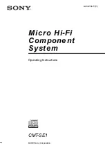 Sony CMT-SE1 Operating Instructions Manual preview