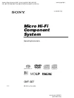Sony CMT-SE7 Operating Instructions Manual preview