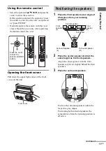 Preview for 11 page of Sony CMT-SE9 Operating Instructions Manual