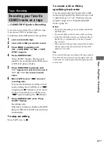 Предварительный просмотр 67 страницы Sony CMT-SE9 Operating Instructions Manual