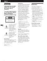 Preview for 2 page of Sony CMT-T1 Operating Instructions Manual