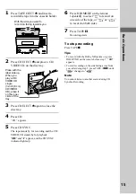 Предварительный просмотр 15 страницы Sony CMT-VP1 Operating Manual