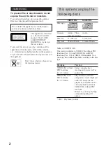 Preview for 2 page of Sony CMT-VP100 Operating Instructions Manual