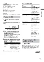 Preview for 11 page of Sony CMT-VP100 Operating Instructions Manual