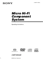 Предварительный просмотр 1 страницы Sony CMT-WS2D Operating Instructions Manual