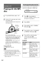 Предварительный просмотр 10 страницы Sony CMT-X7CD Operating Instructions Manual