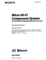 Предварительный просмотр 1 страницы Sony CMTBX5BT - CMT Micro System Operating Instructions Manual