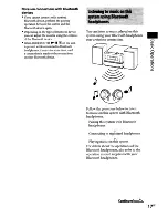 Предварительный просмотр 17 страницы Sony CMTBX5BT - CMT Micro System Operating Instructions Manual