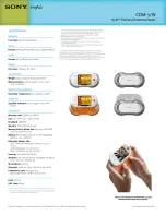 Preview for 2 page of Sony COM-1/W - Mylo™ Personal Communicator Specifications