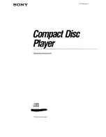 Preview for 1 page of Sony Compact disc player Operating Instructions Manual