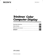 Sony CPD-520GS - 21" CRT Display Operating Instructions Manual предпросмотр