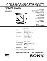 Sony CPD-520GS - 21" CRT Display Service Manual предпросмотр