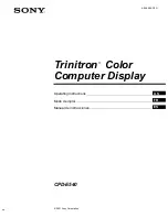 Sony CPD-E540 Marketing Specifications  (includes Comparison Chart) Operating Instructions Manual preview