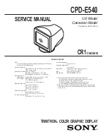 Sony CPD-E540 Marketing Specifications  (includes Comparison Chart) Service Manual preview