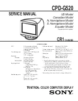 Предварительный просмотр 1 страницы Sony CPD-G52 Service Manual