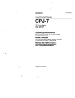 Sony CPJ-7 Operating Instructions / Manual de instrucciones / Mode d’emploi Operating Instructions Manual preview