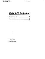 Sony CPJ-A300 Operating Instructions / Mode d’emploi Operating Instructions Manual preview