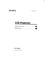 Sony CPJ-D500 - SVGA LCD Projector Operating Instructions Manual предпросмотр