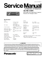 Sony CQ-RG133W1 Service Manual предпросмотр