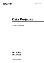 Preview for 1 page of Sony CS20 - VPL SVGA LCD Projector Operating Instructions Manual