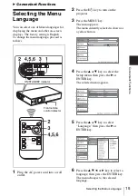 Preview for 15 page of Sony CS20 - VPL SVGA LCD Projector Operating Instructions Manual