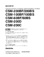 Preview for 1 page of Sony CSM-100BF Operating Instructions Manual