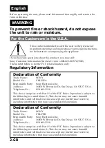 Preview for 2 page of Sony CSS-FEB Operating Instructions  (primary manual) Operating Instructions Manual