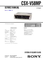 Sony CSX-V58MP Service Manual preview