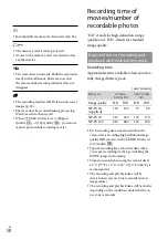 Preview for 58 page of Sony CX160E Operating Manual