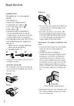 Предварительный просмотр 2 страницы Sony CX550VE Handbook