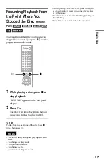 Предварительный просмотр 37 страницы Sony CX777ES - DVP - DVD Changer Operating Instructions Manual