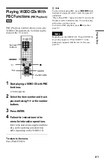 Предварительный просмотр 41 страницы Sony CX777ES - DVP - DVD Changer Operating Instructions Manual