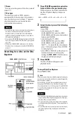 Предварительный просмотр 51 страницы Sony CX777ES - DVP - DVD Changer Operating Instructions Manual