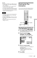 Предварительный просмотр 67 страницы Sony CX777ES - DVP - DVD Changer Operating Instructions Manual