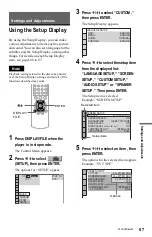 Предварительный просмотр 87 страницы Sony CX777ES - DVP - DVD Changer Operating Instructions Manual