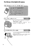 Предварительный просмотр 6 страницы Sony Cyber-Shot DSC-H1 User'S Manual / Troubleshooting