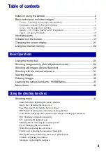 Preview for 3 page of Sony Cyber-shot DSC-H10 Handbook