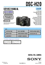 Предварительный просмотр 1 страницы Sony Cyber-shot DSC-H20 Service Manual