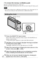 Предварительный просмотр 12 страницы Sony Cyber-shot DSC-H70 Instruction & Operation Manual