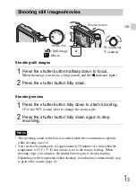 Предварительный просмотр 13 страницы Sony Cyber-shot DSC-H70 Instruction & Operation Manual