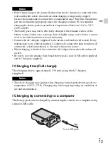 Предварительный просмотр 13 страницы Sony Cyber-shot DSC-HX50 Instruction & Operation Manual