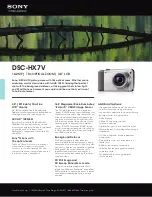 Предварительный просмотр 1 страницы Sony Cyber-shot DSC-HX7V Specifications