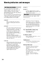 Предварительный просмотр 94 страницы Sony Cyber-shot DSC-M2 User'S Manual / Troubleshooting