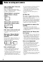 Preview for 4 page of Sony Cyber-shot DSC-N1 User'S Manual / Troubleshooting