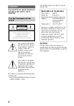 Предварительный просмотр 2 страницы Sony Cyber-shot DSC-P20 Operating Instructions Manual