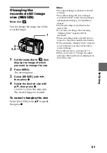 Предварительный просмотр 61 страницы Sony Cyber-shot DSC-P20 Operating Instructions Manual