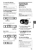 Предварительный просмотр 79 страницы Sony Cyber-shot DSC-P3 Operating Instructions Manual